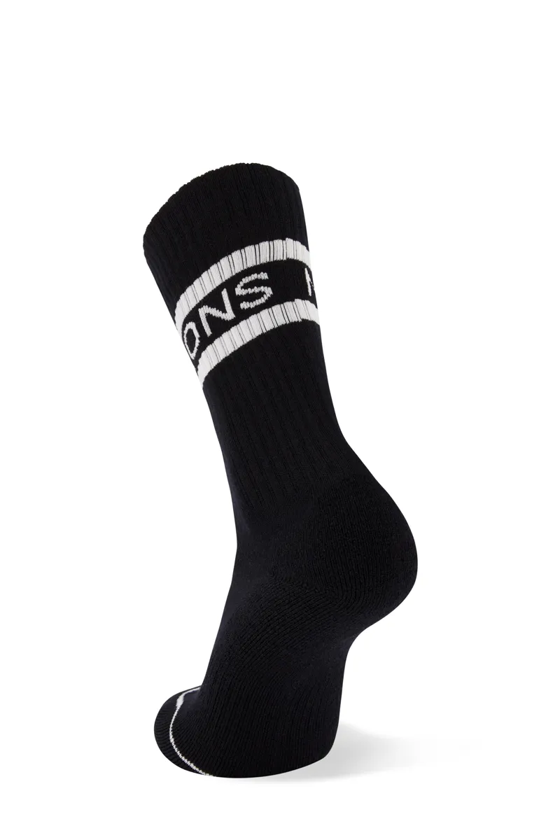 Mons Royale Merino Signature Crew Unisex Socks Black White